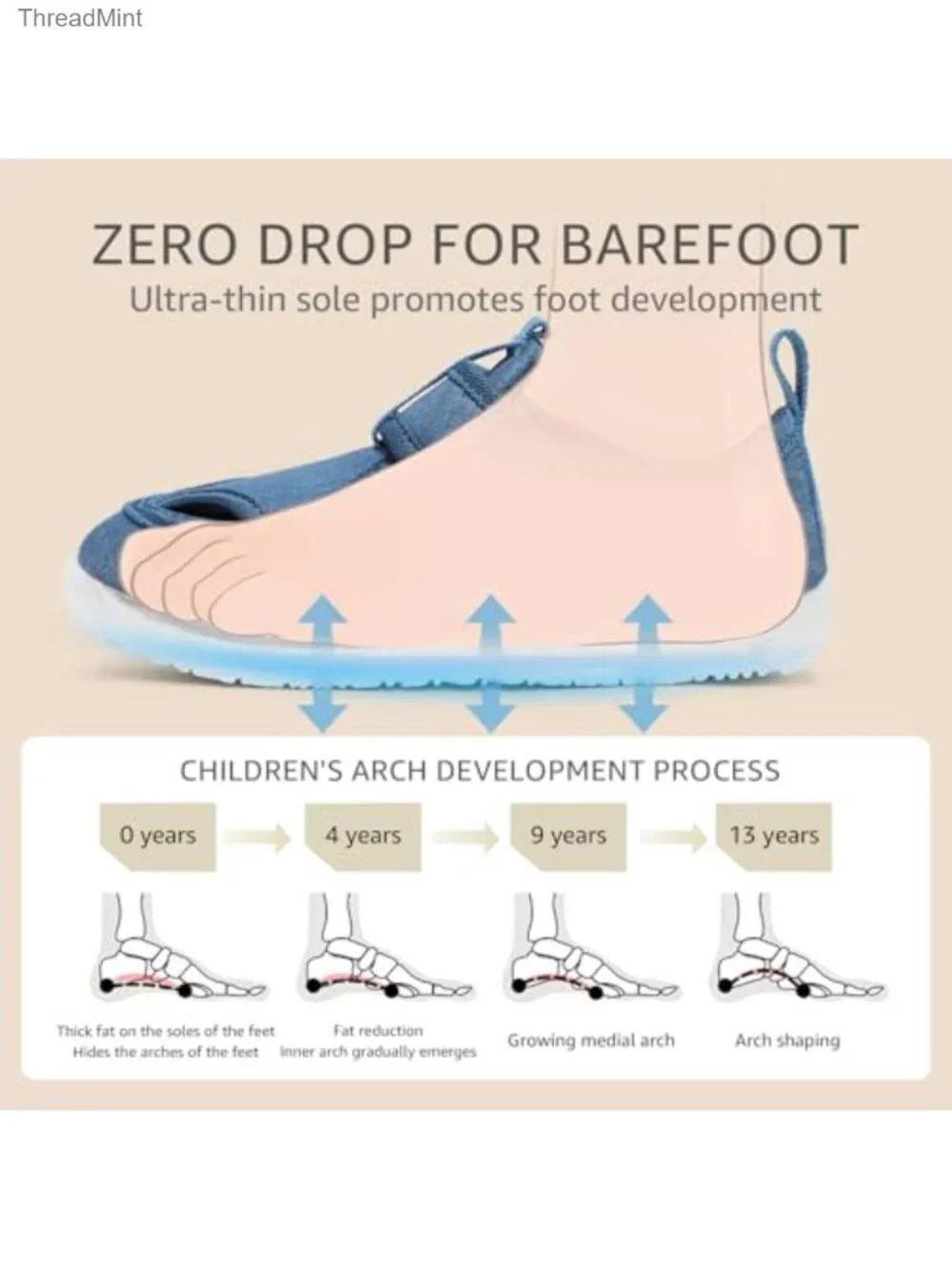 Toddler Kids Wide Toe Box Water Shoes Barefoot Beach Pool Sandals